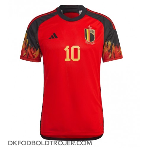 Billige Belgien Eden Hazard #10 Hjemmebane Fodboldtrøjer VM 2022 Kortærmet